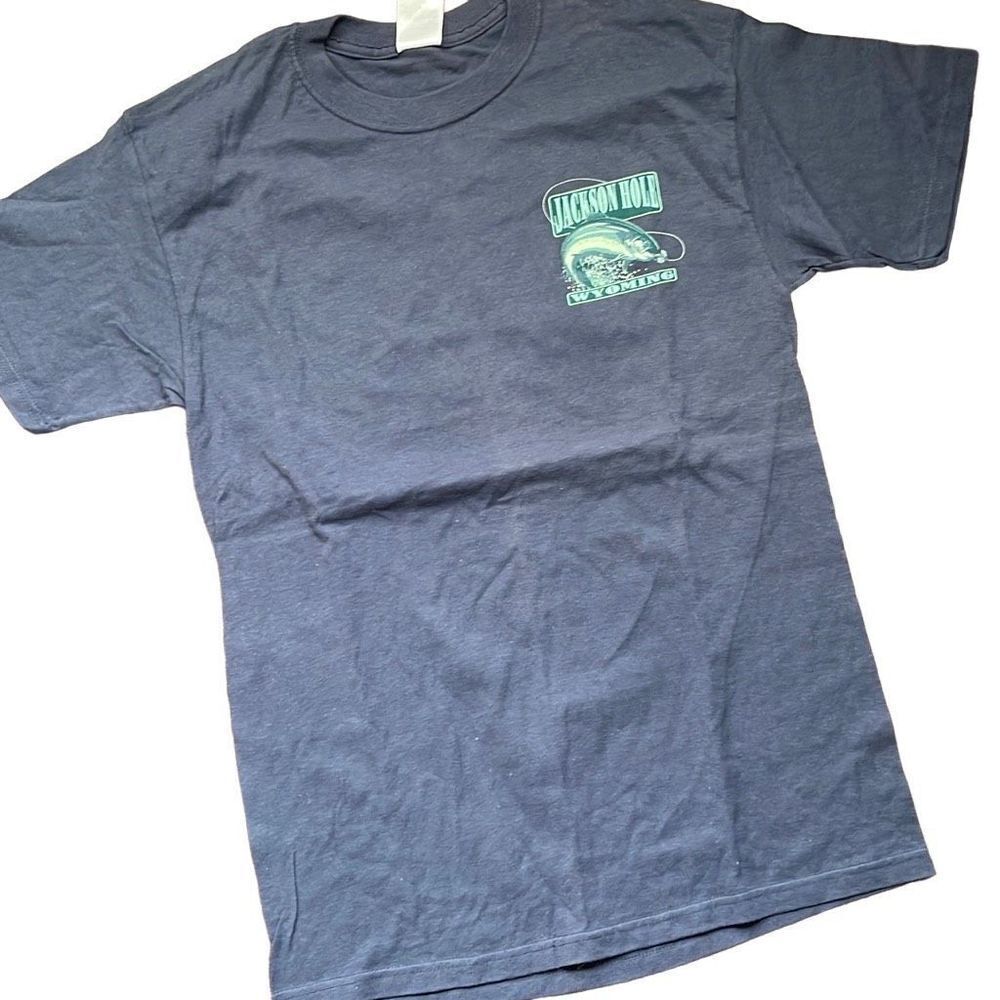 The Duck‎ Co Jackson Hole Wyoming T-Shirt Size Medium Slate Blue